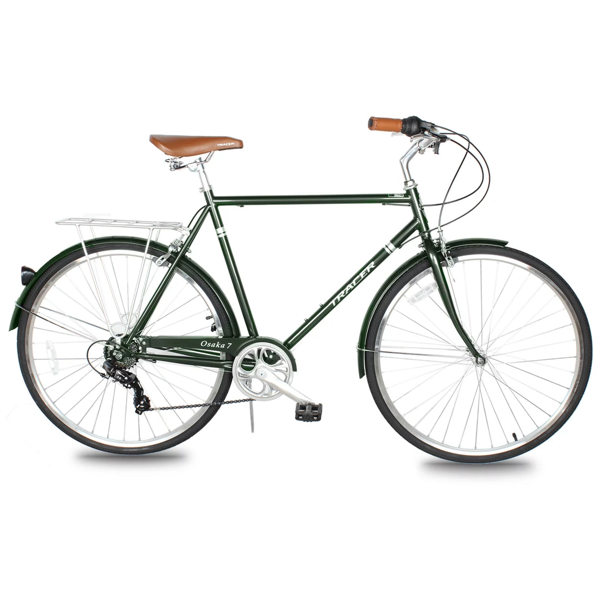 Men's 21 Speed Matte Black Steel Frame Hybrid City Bike W305