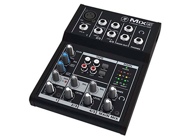 Compact 5-Channel Mixer with Cables F9680